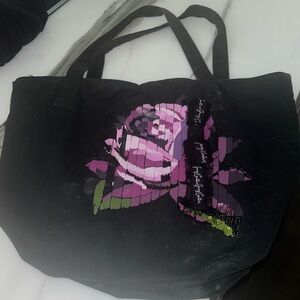 Original Juicy Couture Canvas Denim Black Tote Bag